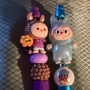 Adorable Labubu Monster Character Bead  pen set x 2